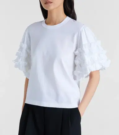 Noir Kei Ninomiya Ruffled cotton T-shirt | Thumbnail 4