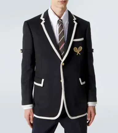 Thom Browne Embroidered cashmere zibeline blazer | Thumbnail 3