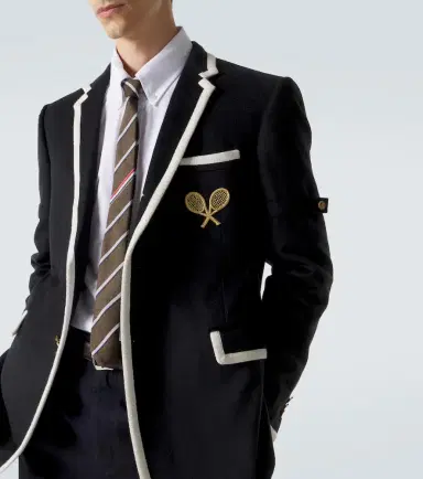 Thom Browne Embroidered cashmere zibeline blazer | Thumbnail 4