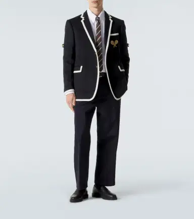 Thom Browne Embroidered cashmere zibeline blazer | Thumbnail 5
