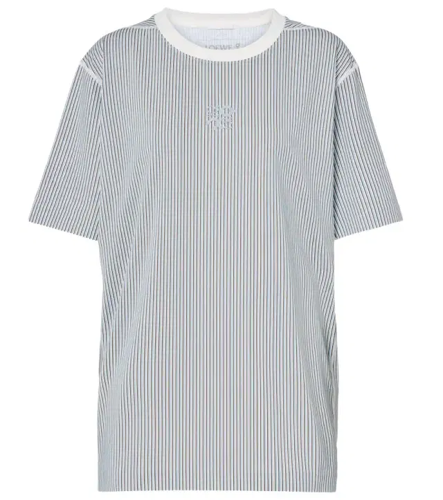 x On embroidered striped T-shirt