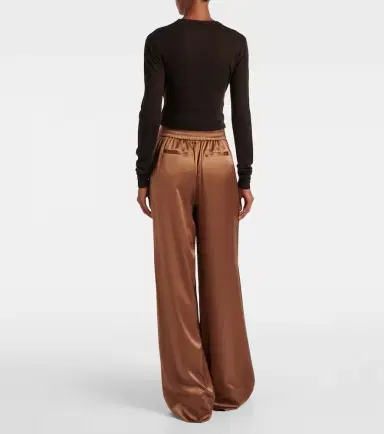 Joseph Dijon silk satin wide-leg pants | Thumbnail 3 Joseph Dijon silk satin wide-leg pants | Thumbnail 3