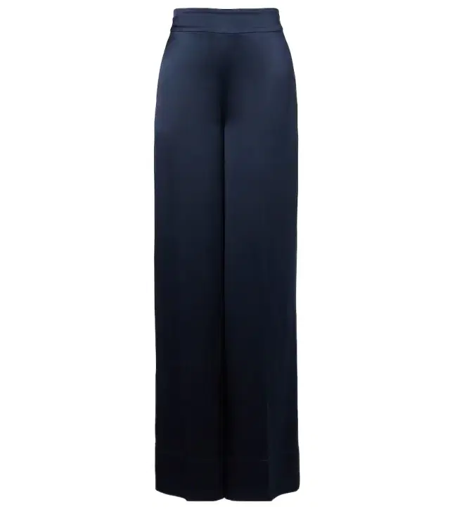 Dijon silk satin wide-leg pants
