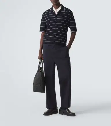 Thom Browne Striped cotton and linen polo shirt | Thumbnail 6