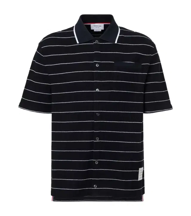 Thom Browne Striped cotton and linen polo shirt