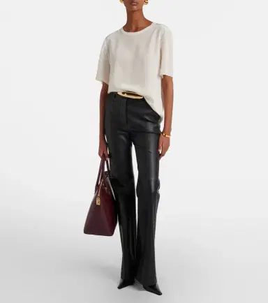 Joseph Tafira mid-rise leather flared pants | Thumbnail 5