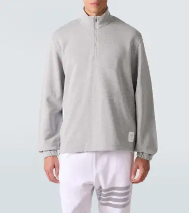 Thom Browne 4-Bar cotton jersey half-zip sweatshirt | Thumbnail 3 Thom Browne 4-Bar cotton jersey half-zip sweatshirt | Thumbnail 3