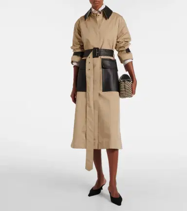 Joseph Zaman leather-trimmed cotton trench coat | Thumbnail 3 Joseph Zaman leather-trimmed cotton trench coat | Thumbnail 3