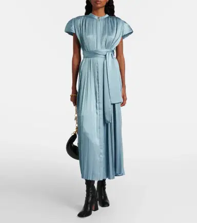Joseph Phare plissé satin midi dress | Thumbnail 5