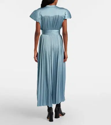 Joseph Phare plissé satin midi dress | Thumbnail 6