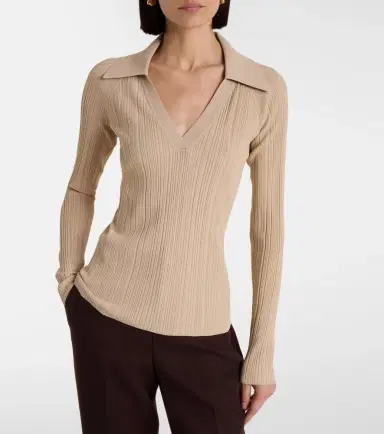 Joseph Chelia ribbed-knit polo sweater | Thumbnail 5