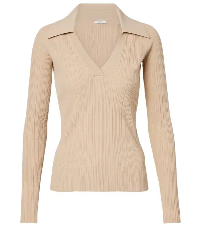 Joseph Chelia ribbed-knit polo sweater