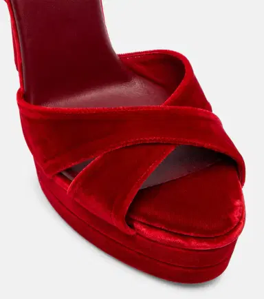Aquazzura Divine 130 velvet platform sandals | Thumbnail 2