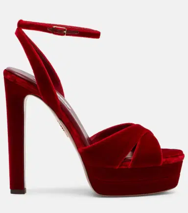 Aquazzura Divine 130 velvet platform sandals | Thumbnail 3
