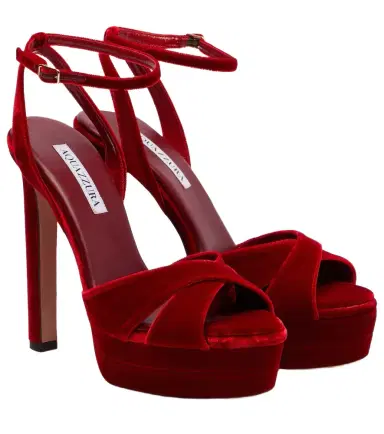 Aquazzura Divine 130 velvet platform sandals | Thumbnail 1