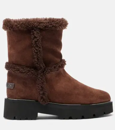 Aquazzura Teddi shearling-trimmed suede ankle boots | Thumbnail 2
