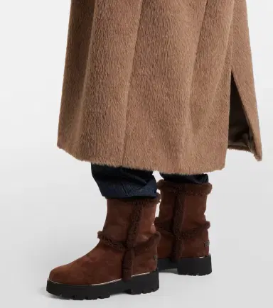 Aquazzura Teddi shearling-trimmed suede ankle boots | Thumbnail 6