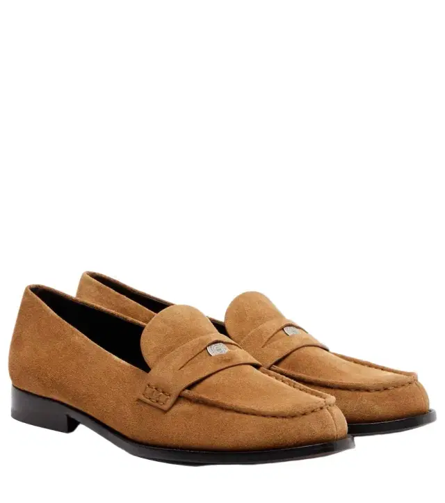 Suede penny loafers