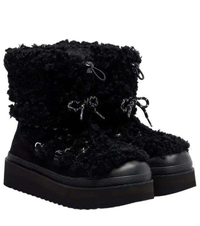 Tory Burch Mellow shearling and suede lace-up boots