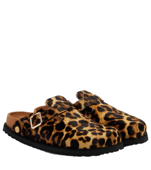 Birkenstock 1774 Boston leopard-print calf hair clogs