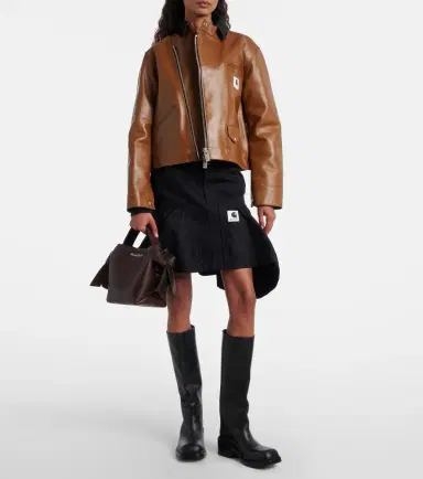 Sacai x Carhartt asymmetric leather jacket | Thumbnail 2