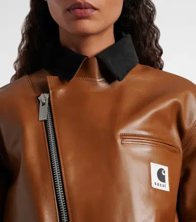 Sacai x Carhartt asymmetric leather jacket | Thumbnail 3