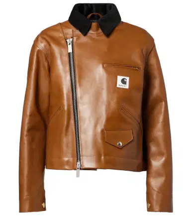 Sacai x Carhartt asymmetric leather jacket | Thumbnail 1