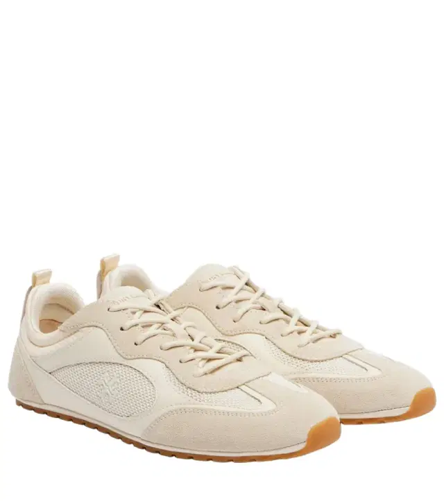 Field suede and leather-trimmed sneakers