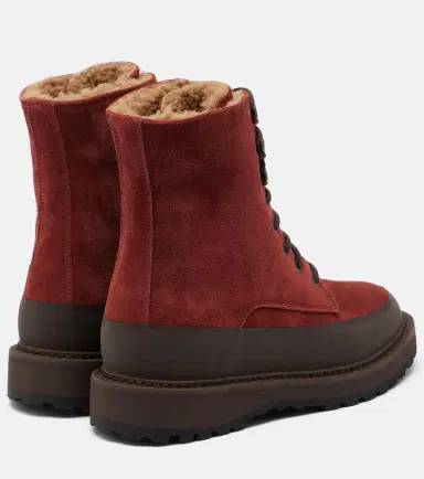 Le Monde Béryl Le Monde Béryl Dolomite shearling-lined suede combat boots | Thumbnail 3