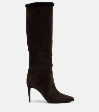 Paris Texas Stiletto 85 shearling-trimmed suede knee-high boots | Thumbnail 4 Paris Texas Stiletto 85 shearling-trimmed suede knee-high boots | Thumbnail 4