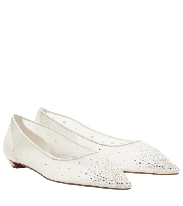 Christian Louboutin Miss Z Degrastrassina Perla mesh flats