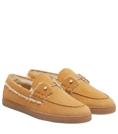 Christian Louboutin Chambeliboat shearling-trimmed slip-on shoes | Thumbnail 1
