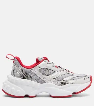 Christian Louboutin So Flo leather-trimmed sneakers | Thumbnail 3