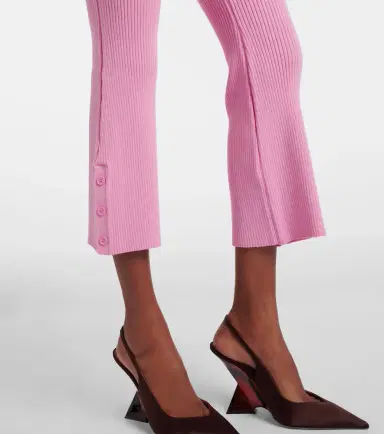 Courrèges Courrèges Belted ribbed-knit capri pants | Thumbnail 2 Courrèges Courrèges Belted ribbed-knit capri pants | Thumbnail 2