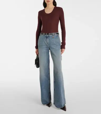 Courreges Courrèges Logo wide-leg jeans | Thumbnail 5