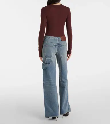 Courreges Courrèges Logo wide-leg jeans | Thumbnail 6