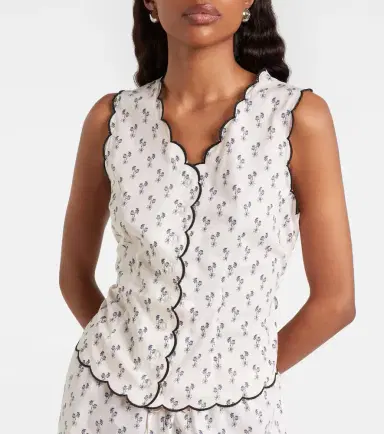 Montce Cynthia floral scalloped cotton vest | Thumbnail 7 Montce Cynthia floral scalloped cotton vest | Thumbnail 7
