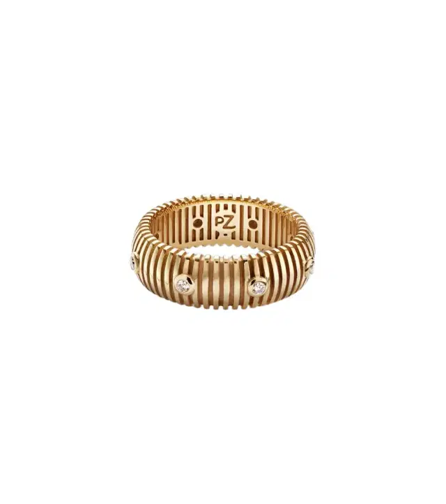 Pamela Zamore Clio Small 18kt gold ring with diamonds