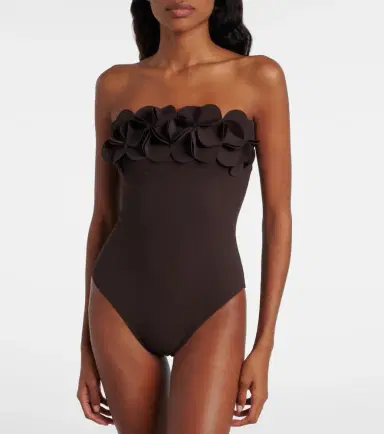 Karla Colletto Tess floral-appliqué swimsuit | Thumbnail 4