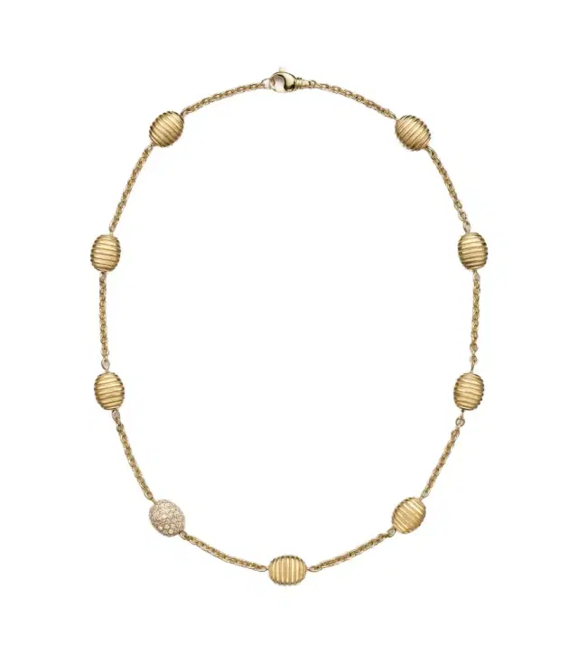 Pamela Zamore Isla Diamond Station 18kt gold necklace with diamonds