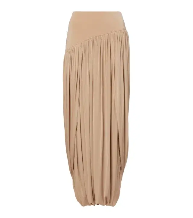 Draped jersey maxi skirt