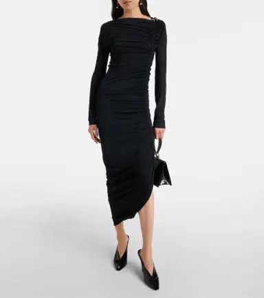 Ferragamo Ruched jersey midi dress | Thumbnail 5 Ferragamo Ruched jersey midi dress | Thumbnail 5