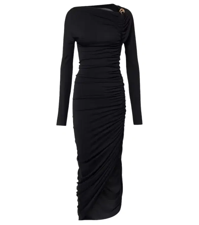 Ruched jersey midi dress