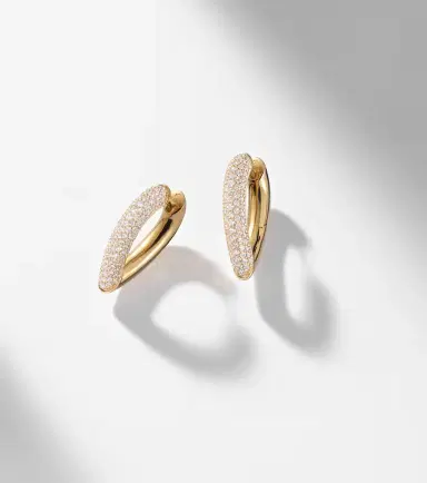 Engelbert Drop Link Medium 18kt gold earrings with diamonds | Thumbnail 3 Engelbert Drop Link Medium 18kt gold earrings with diamonds | Thumbnail 3