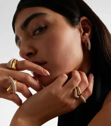 Engelbert Drop Link Medium 18kt gold earrings with diamonds | Thumbnail 5 Engelbert Drop Link Medium 18kt gold earrings with diamonds | Thumbnail 5