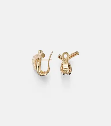 Engelbert Loop 18kt gold earrings with diamonds | Thumbnail 4