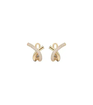 Engelbert Loop 18kt gold earrings with diamonds | Thumbnail 1