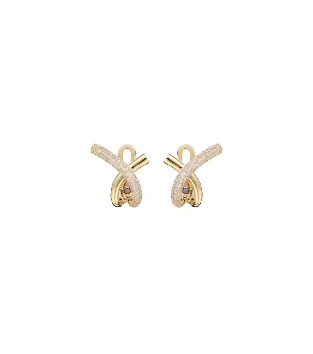 Engelbert Loop 18kt gold earrings with diamonds