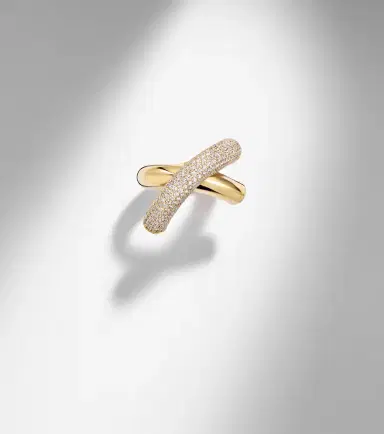 Engelbert Cross Loop Big 18kt gold ring with diamonds | Thumbnail 3 Engelbert Cross Loop Big 18kt gold ring with diamonds | Thumbnail 3