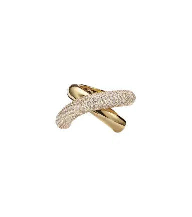 Engelbert Cross Loop Big 18kt gold ring with diamonds | Thumbnail 1 Engelbert Cross Loop Big 18kt gold ring with diamonds | Thumbnail 1